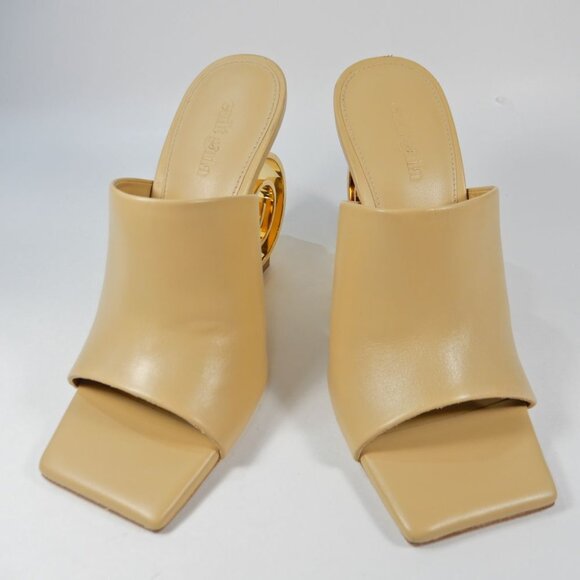 Cult Gaia Ira Spiral Swirl Slide Mule SANDAL 35 5 Natural Gold Leather NEW $458 - Picture 8 of 15